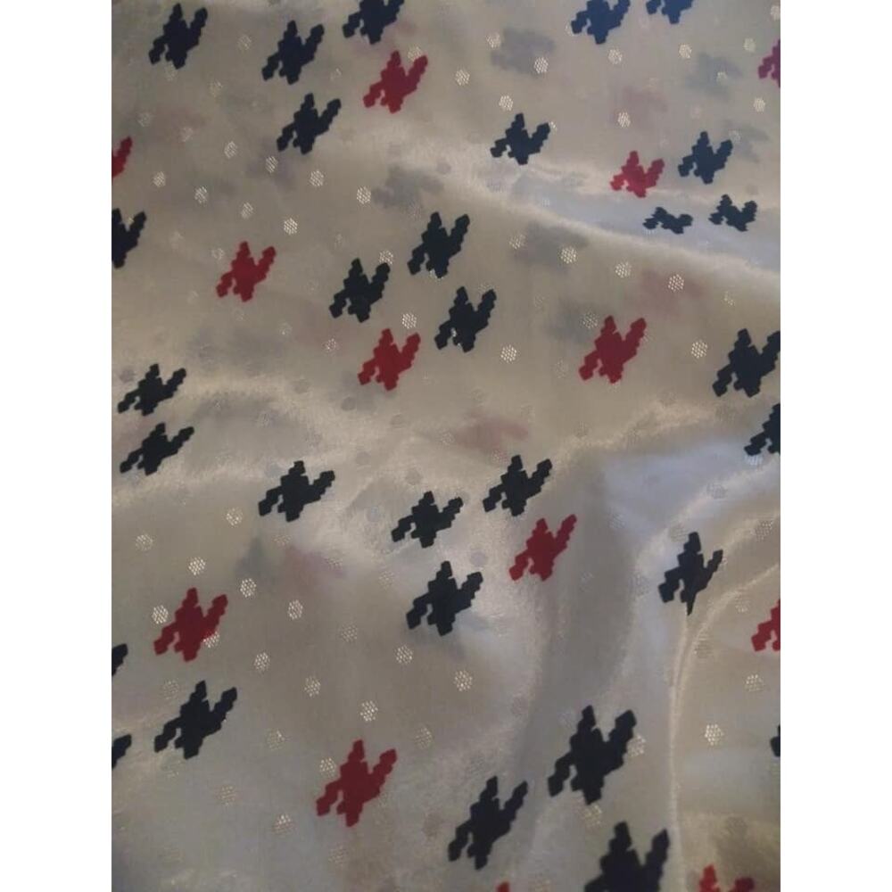 Vintage Alfred Dunner Ivory Polka Dot Houndstooth Print Bow Blouse Medium - Picture 4 of 6